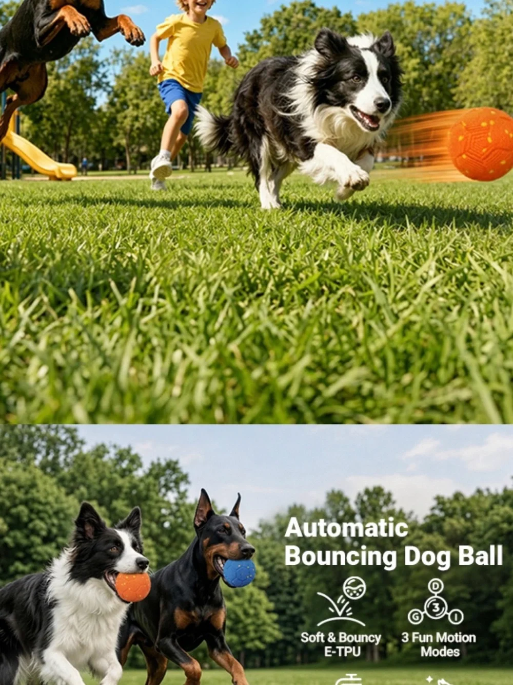 Smart Interactive Dog Toy Balls - Blue & Orange (Set of 2)